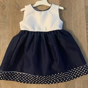 Blueberi Boulevard Girl's Size 2T A-Line Sundress With Polka Dot Trim